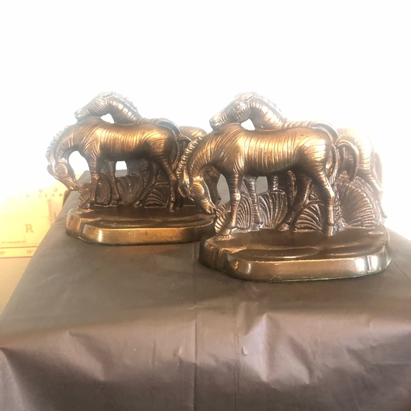 Zebra art deco bookends bronze over cast iron circa 1930, very good condition - Picture 8 of 8